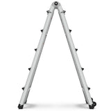 Aluminum Multi-Position Ladder with Wheels 300 lbs Weight Rating 22 FT--Metallic Grey