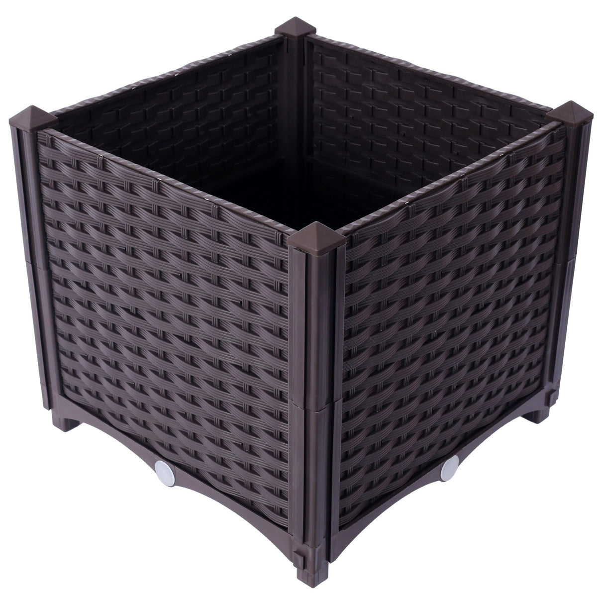 15.7" L X 15.7" D X 14.7" H Deep Raised Garden Bed Plastic Planter Boxes for Vegetables Flowers Herbs and Succulents Self - Watering Raised - Brown - Fab Heavy Parts
