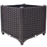 15.7" L X 15.7" D X 14.7" H Deep Raised Garden Bed Plastic Planter Boxes for Vegetables Flowers Herbs and Succulents Self - Watering Raised - Brown - Fab Heavy Parts
