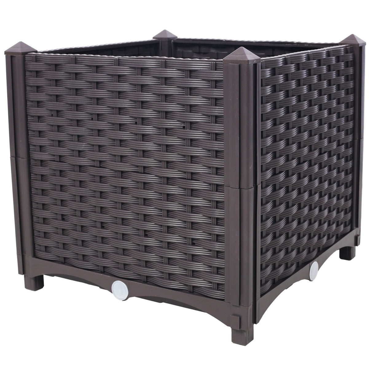 15.7" L X 15.7" D X 14.7" H Deep Raised Garden Bed Plastic Planter Boxes for Vegetables Flowers Herbs and Succulents Self - Watering Raised - Brown - Fab Heavy Parts