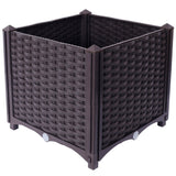 15.7" L X 15.7" D X 14.7" H Deep Raised Garden Bed Plastic Planter Boxes for Vegetables Flowers Herbs and Succulents Self - Watering Raised - Brown - Fab Heavy Parts
