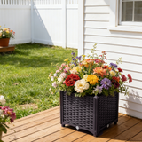 15.7" L X 15.7" D X 14.7" H Deep Raised Garden Bed Plastic Planter Boxes for Vegetables Flowers Herbs and Succulents Self - Watering Raised - Brown - Fab Heavy Parts