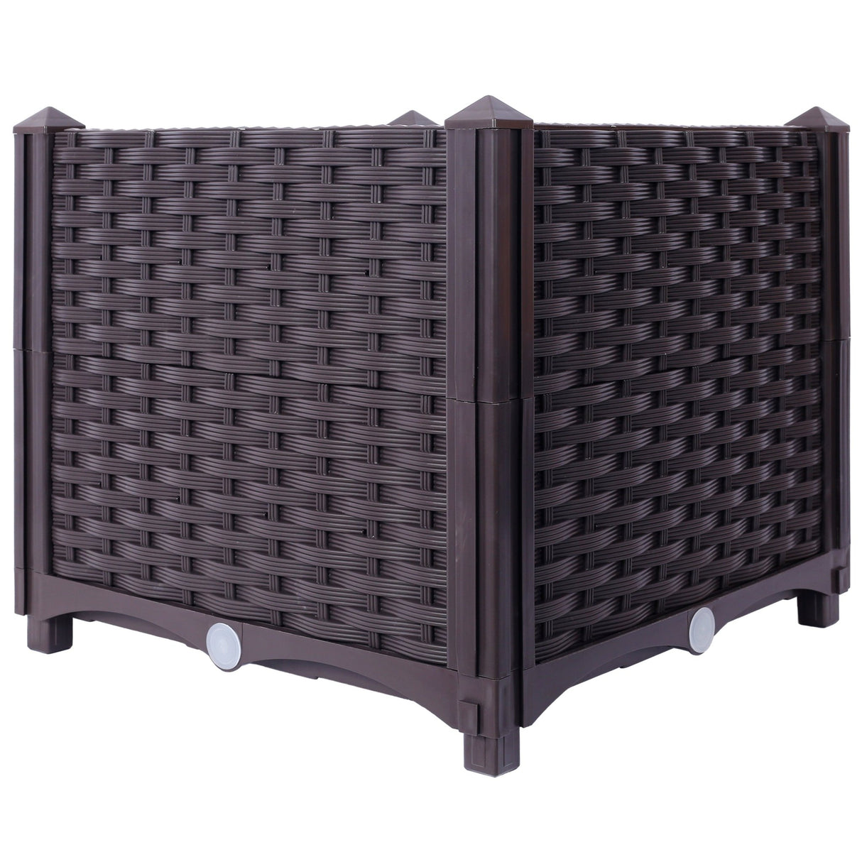 15.7" L X 15.7" D X 14.7" H Deep Raised Garden Bed Plastic Planter Boxes for Vegetables Flowers Herbs and Succulents Self - Watering Raised - Brown - Fab Heavy Parts