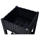 15.7"x15.7"x27.7" Elevated Planter Garden Box with Drainage Plug Raised Beds for Vegetable/Flower/Herb Outdoor Standing Gardening Kit - Black - Fab Heavy Parts