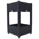 15.7"x15.7"x27.7" Elevated Planter Garden Box with Drainage Plug Raised Beds for Vegetable/Flower/Herb Outdoor Standing Gardening Kit - Black - Fab Heavy Parts