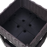 15.7"x15.7"x27.7" Elevated Planter Garden Box with Drainage Plug Raised Beds for Vegetable/Flower/Herb Outdoor Standing Gardening Kit - Brown - Fab Heavy Parts