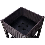 15.7"x15.7"x27.7" Elevated Planter Garden Box with Drainage Plug Raised Beds for Vegetable/Flower/Herb Outdoor Standing Gardening Kit - Brown - Fab Heavy Parts