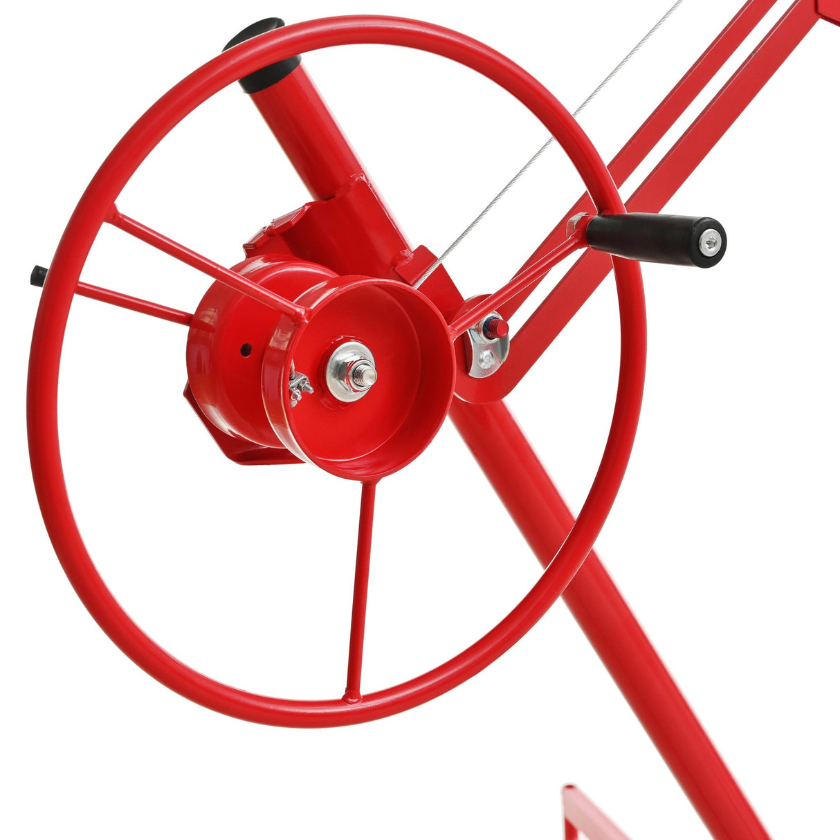 16 FT Drywall Lift Panel Hoist Jack Lifter with Caster Wheels and Telescopic Arm - Red - Fab Heavy Parts