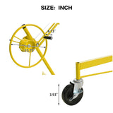 16 FT Drywall Lift Panel Rolling Hoist Jack Lifter Sheetrock Drywall Lifting Construction Tools Caster Wheel with Adjustable Telescopic Arm - Yellow - Fab Heavy Parts