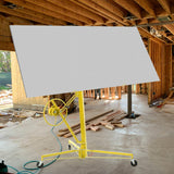 16 FT Drywall Lift Panel Rolling Hoist Jack Lifter Sheetrock Drywall Lifting Construction Tools Caster Wheel with Adjustable Telescopic Arm - Yellow - Fab Heavy Parts