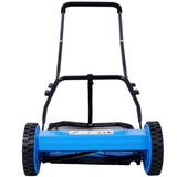 16 - Inch 5 - Blade Push Reel Lawn Mower with Grass Catcher Blue - Fab Heavy Parts