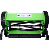 16 - Inch 5 - Blade Push Reel Lawn Mower with Grass Catcher Green - Fab Heavy Parts