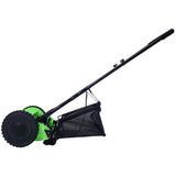 16 - Inch 5 - Blade Push Reel Lawn Mower with Grass Catcher Green - Fab Heavy Parts