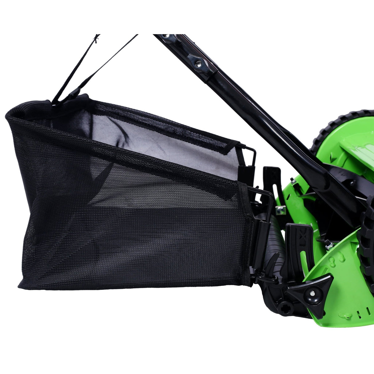 16 - Inch 5 - Blade Push Reel Lawn Mower with Grass Catcher Green - Fab Heavy Parts