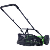 16 - Inch 5 - Blade Push Reel Lawn Mower with Grass Catcher Green - Fab Heavy Parts