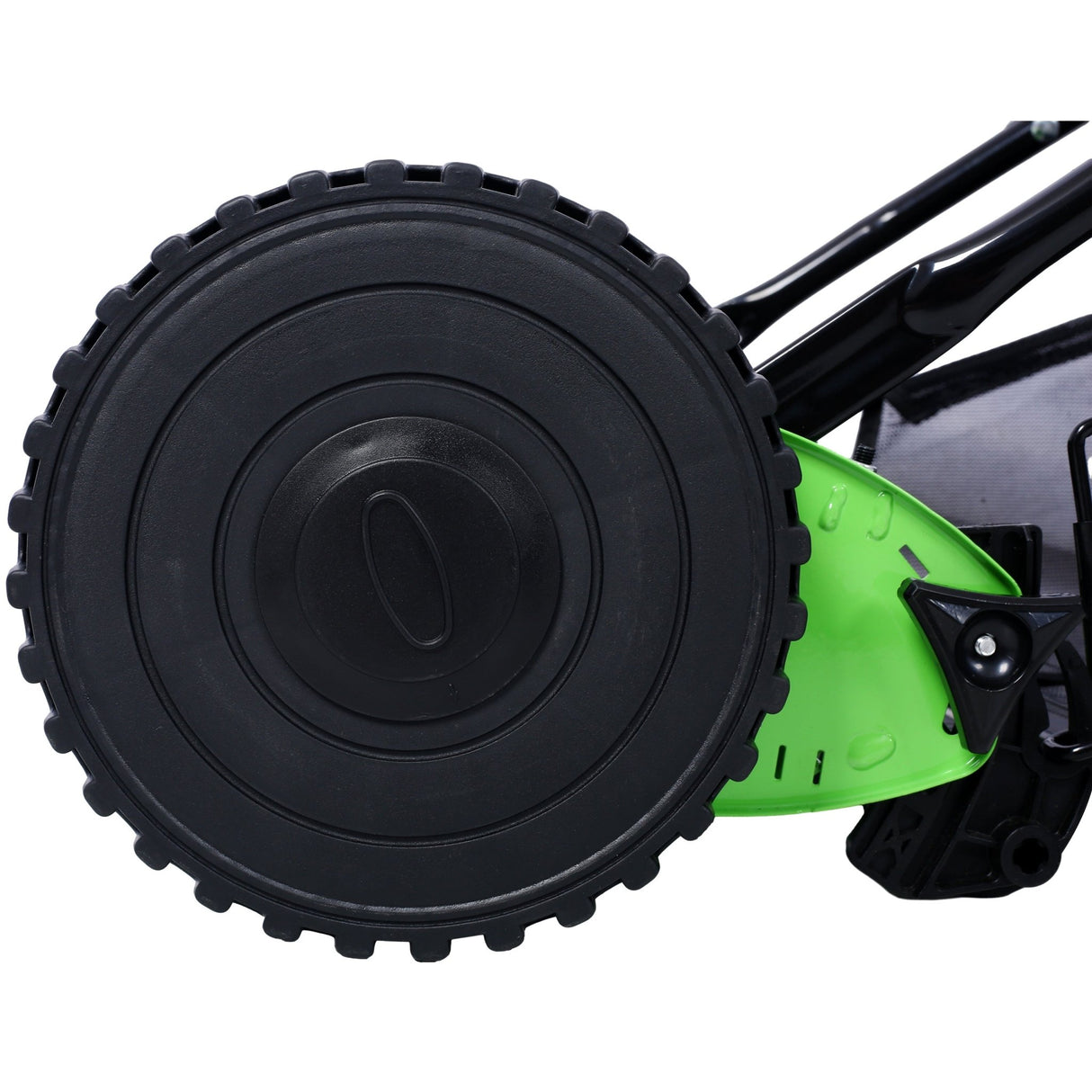 16 - Inch 5 - Blade Push Reel Lawn Mower with Grass Catcher Green - Fab Heavy Parts