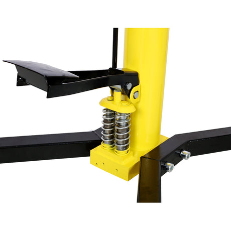 1660lbs Transmission Jacks Quick Lift Dual Spring Hydraulic Transmission 2 Stage w/ 360° - Yellow - Fab Heavy Parts