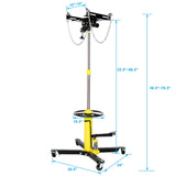 1660lbs Transmission Jacks Quick Lift Dual Spring Hydraulic Transmission 2 Stage w/ 360° - Yellow - Fab Heavy Parts