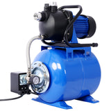 1.6HP Shallow Well Pump with Pressure Tank Automatic Booster Pump - Blue - Fab Heavy Parts