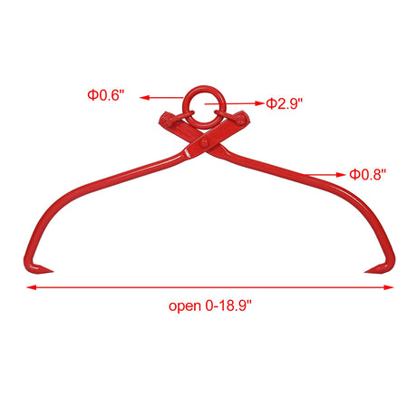 16inch Skidding Tongs with Ring Red - Fab Heavy Parts