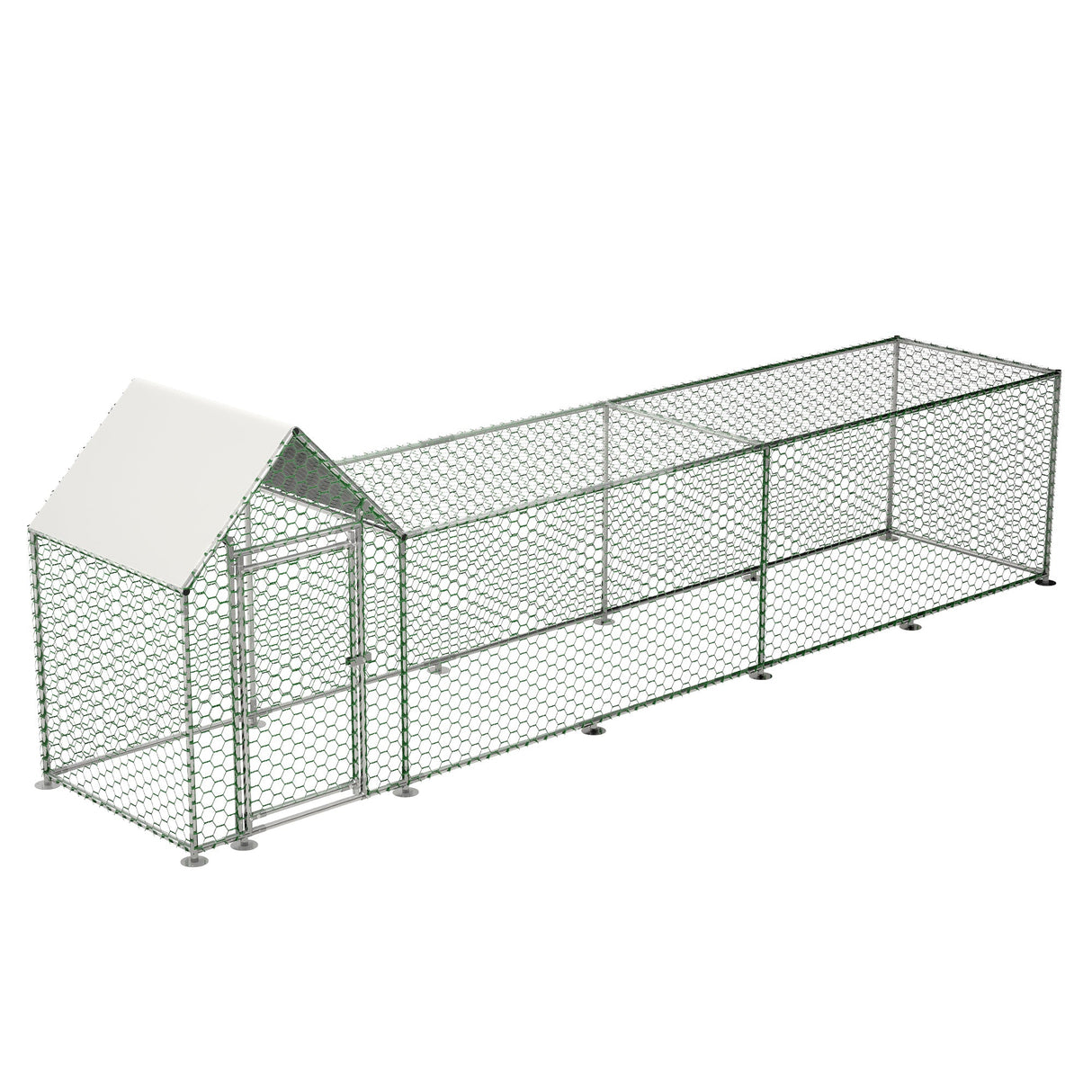 16x3FT Metal Chicken Coop with Cover - Fab Heavy Parts