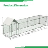 16x3FT Metal Chicken Coop with Cover - Fab Heavy Parts