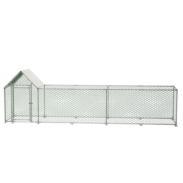 16x3FT Metal Chicken Coop with Cover - Fab Heavy Parts