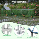 16x3FT Metal Chicken Coop with Cover - Fab Heavy Parts