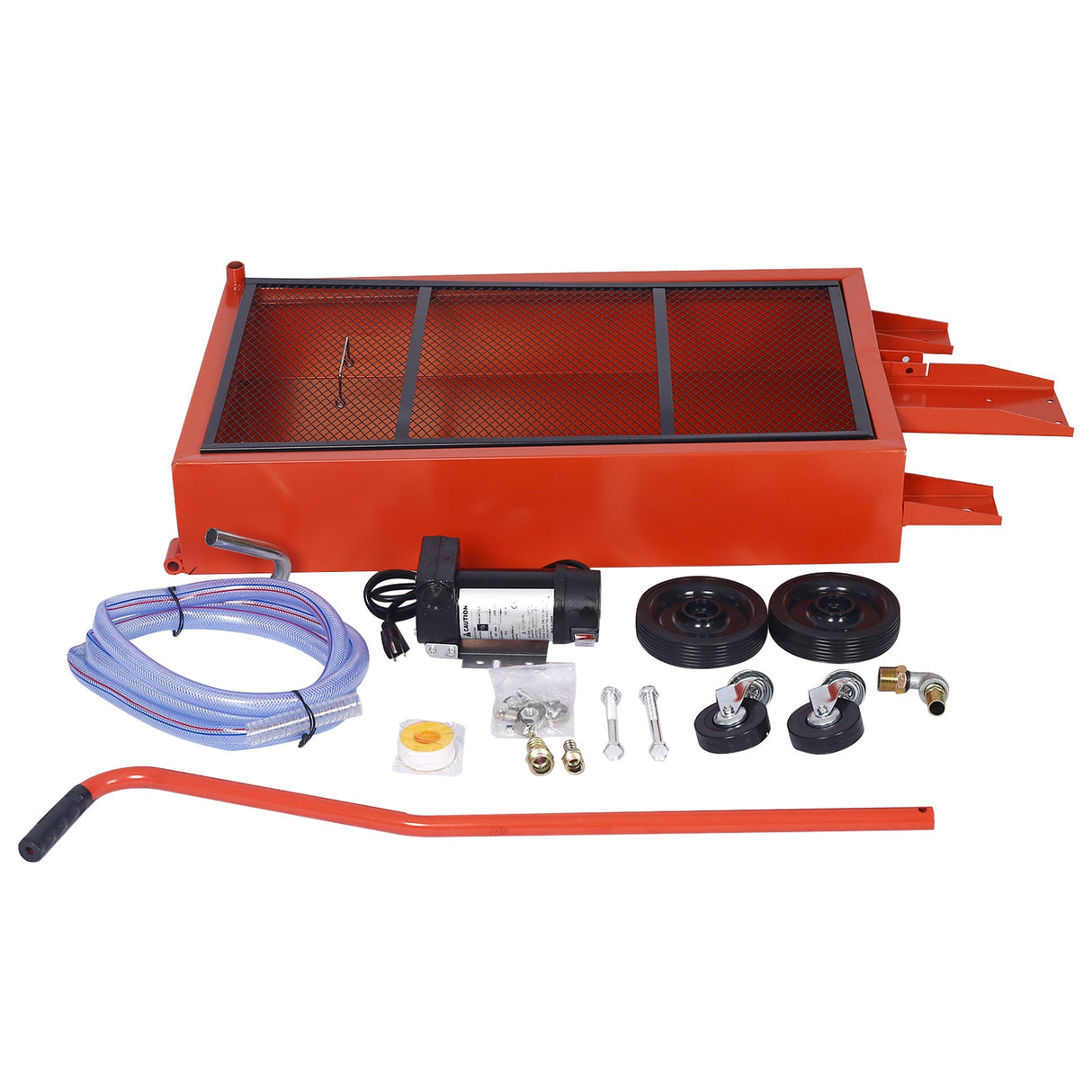 17 Gallon Low - Profile Oil Drain Pan With Electric Pump - Fab Heavy Parts