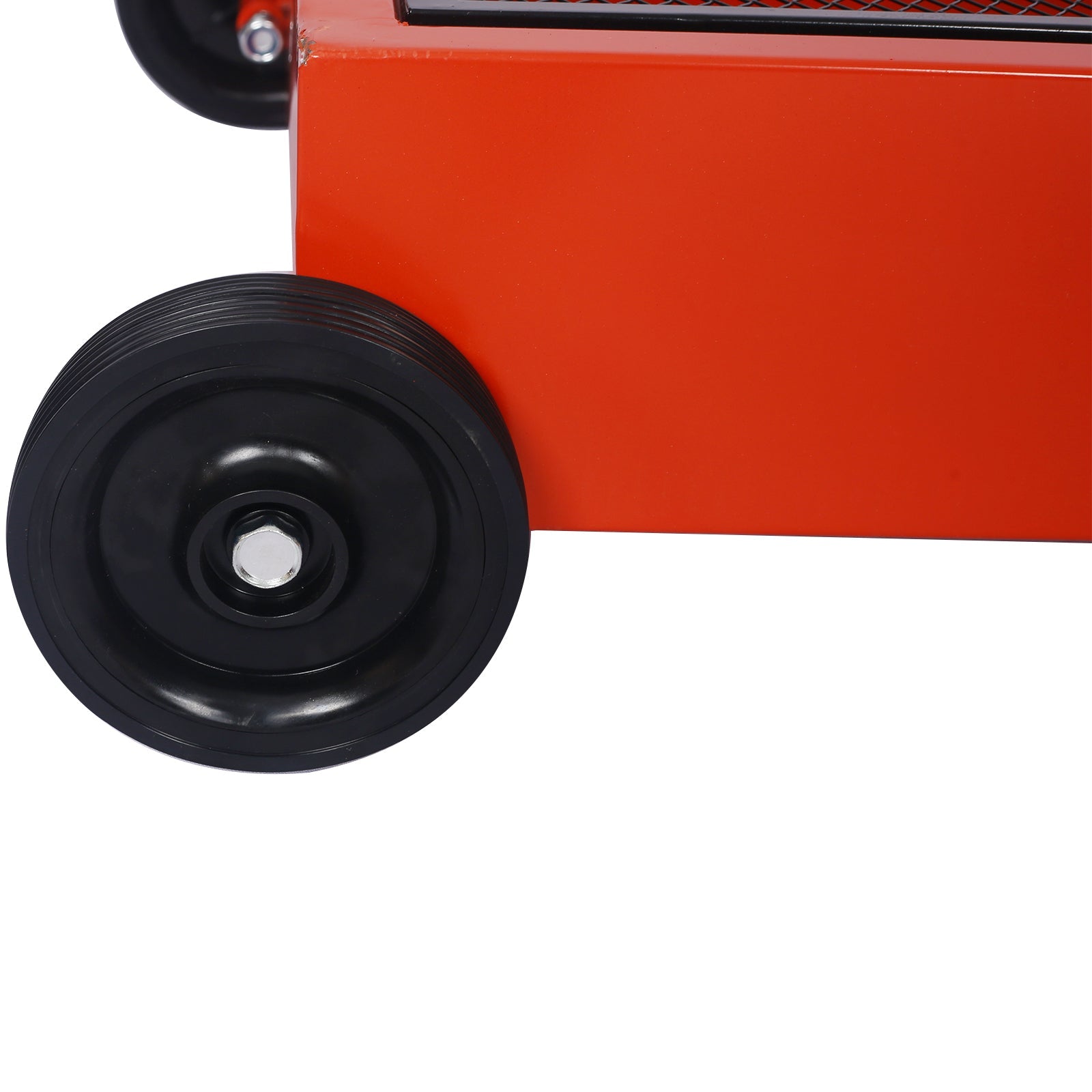 17 - Gallon Low - Profile Oil Drain Pan with Manual Pump - Red - Fab Heavy Parts