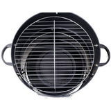 17 Inch Steel Charcoal Smoker Heavy Duty Round BBQ Grill - Black - Fab Heavy Parts