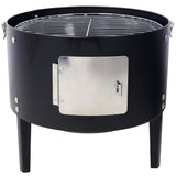17 Inch Steel Charcoal Smoker Heavy Duty Round BBQ Grill - Black - Fab Heavy Parts