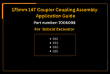 175mm 14T Coupler Coupling Assembly 7006098 Aftermarket Replacement For Bobcat Excavator E62 E63 E80 E85 - Fab Heavy Parts