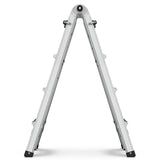 17ft Multi - Position Foldable Aluminum Ladder A - Frame and Straight Ladder ANSI 250lbs - Grey - Fab Heavy Parts