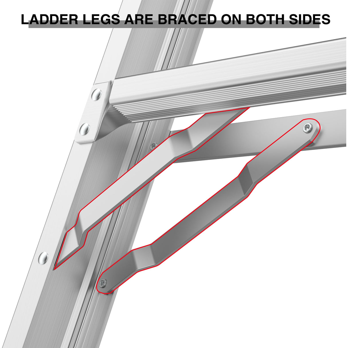 17ft Multi - Position Foldable Aluminum Ladder A - Frame and Straight Ladder ANSI 250lbs - Grey - Fab Heavy Parts
