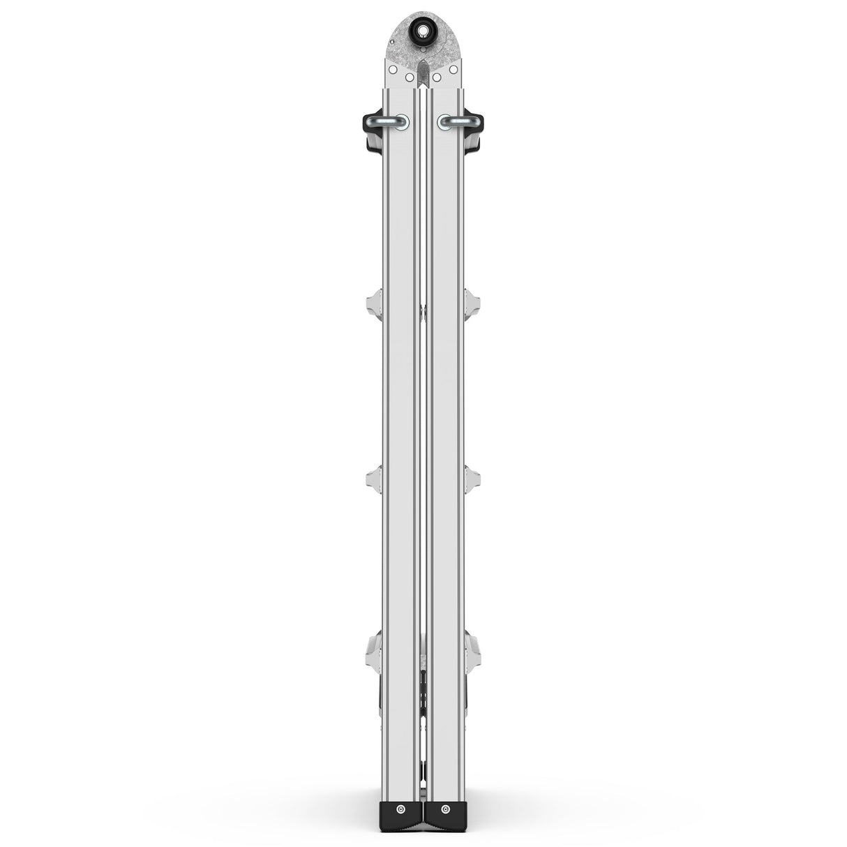 17ft Multi - Position Foldable Aluminum Ladder A - Frame and Straight Ladder ANSI 250lbs - Grey - Fab Heavy Parts