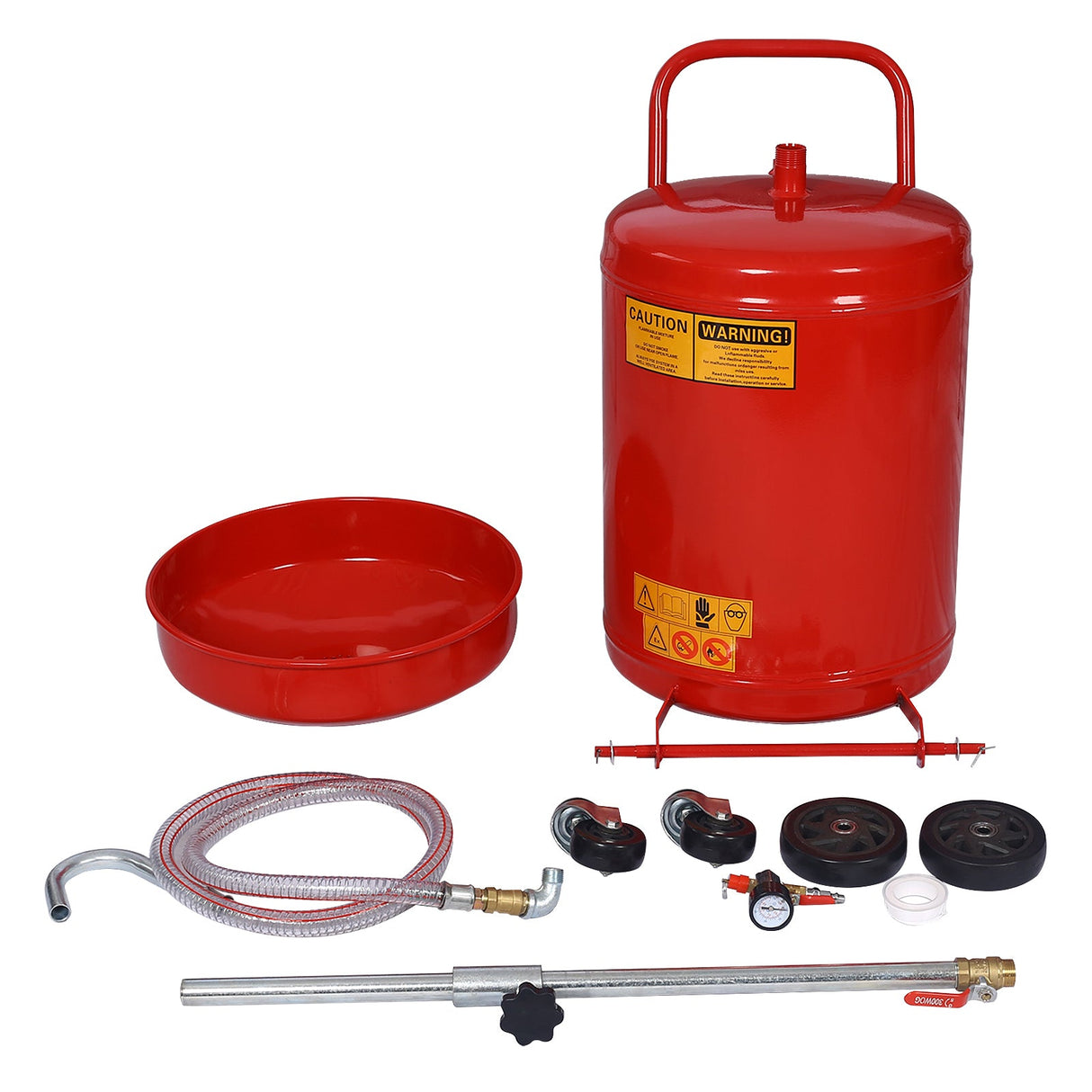 18 Gallon Waste Oil Drain Tank - Red - Fab Heavy Parts