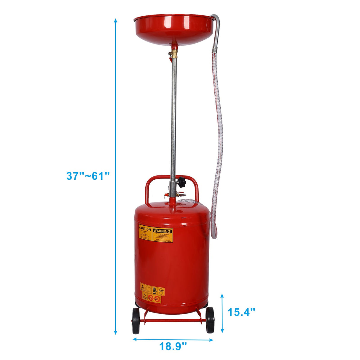 18 Gallon Waste Oil Drain Tank - Red - Fab Heavy Parts