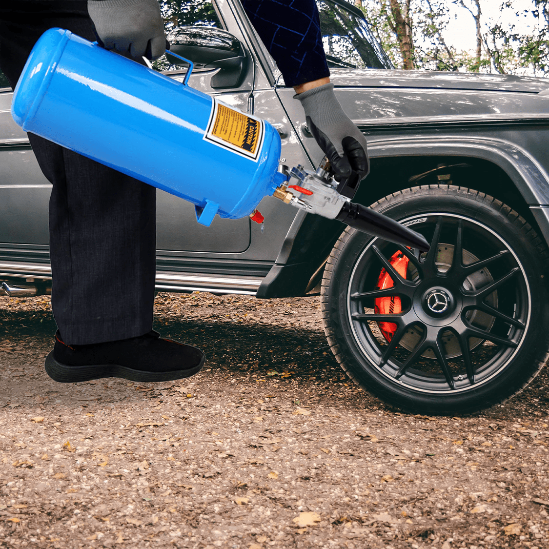 1.8Gal/7L Air Tire Bead Seater Blaster 120 PSI Handheld Bead Bazooka Portable Inflator Tool 85 - 116 PSI Operating Pressure - Fab Heavy Parts