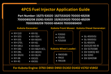 Injecteur de carburant 15271-53020 pour moteur Kubota D750 D850 D950 D1302 D1402 V1702 V1902