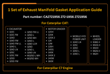 1 jeu de joints de collecteur d'échappement CA2721956 272-1956 2721956, convient pour moteur Caterpillar C7