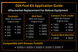D24 Fuel Kit Fuel Pump Injectors & Common Rail 7516848 7516849 400903-00074D Aftermarket Replacement For Bobcat Doosan S540 S510 S530 S550 T450 E32 E35