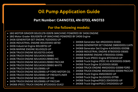 Oil Pump 4N-0733 4N0733 Fits for Caterpillar CAT 3406 3406B 3406C 3406E Engine