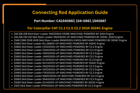 コネクティングロッド 1540867 154-0867 キャタピラー CAT C1.1 C1.5 C2.2 3034 3024C エンジンに適合