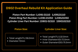 D902 Overhaul Rebuild Kit Kubota RTV900 RTV900G RTV900G9 RTV900R RTV900T RTV900W