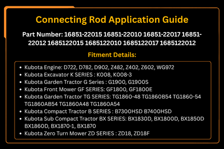 Biela 16851-22017 16851-22012 16851-22015 16851-22010 para motor Kubota D722 D902