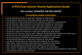 6 injecteurs de carburant 4W-7017 4W7017 Compatible avec les moteurs Caterpillar CAT 3406B, 3306 et 3412, ainsi qu'avec les pelles hydrauliques 245, 245B et 245D.