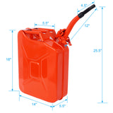 3 Pcs 5 Gallon Fuel Can with Flexible Spout Steel--Red