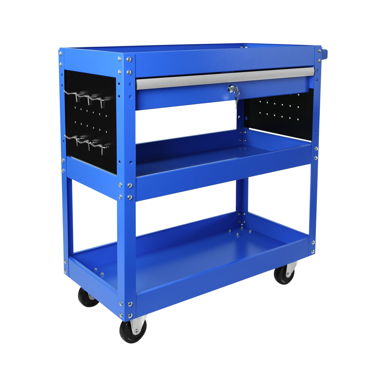 1-Drawer Utility Rolling Cart Tool Heavy Duty with Wheels and Locking System--Blue
