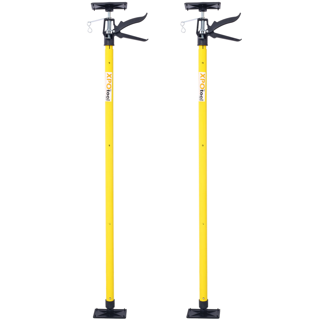 2Pack Adjustable Support Pole Steel 3rd Hand System Rod Extends from 45 to 114 Inch--Yellow